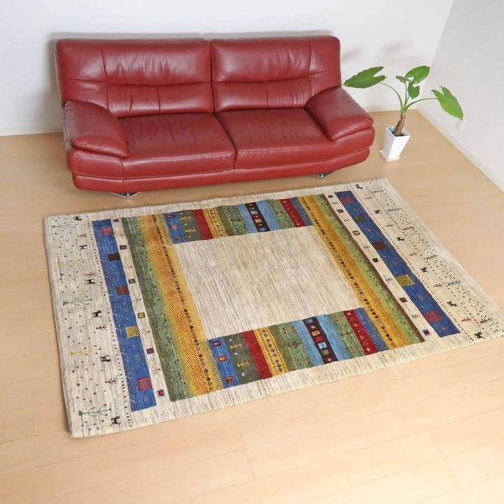 【セミオーダー受付中】  サイズ変更OK　カラー変更OK イラン　シラーズ産　ギャッベ 　（bx-10409）