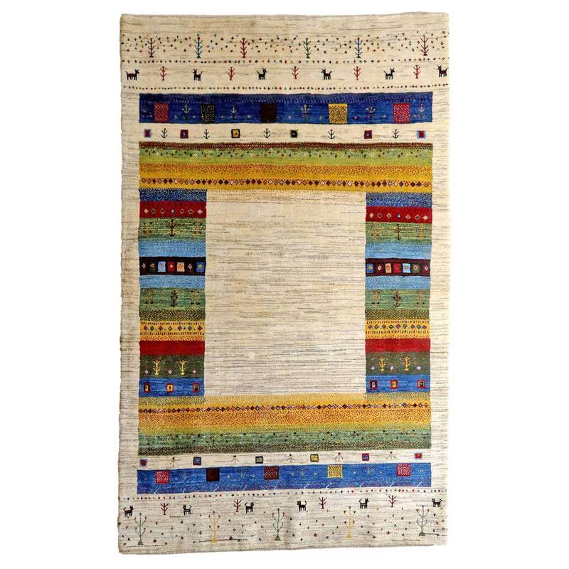 【セミオーダー受付中】  サイズ変更OK　カラー変更OK イラン　シラーズ産　ギャッベ 　（bx-10409）