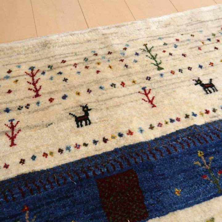 【セミオーダー受付中】  サイズ変更OK　カラー変更OK イラン　シラーズ産　ギャッベ 　（bx-10409）