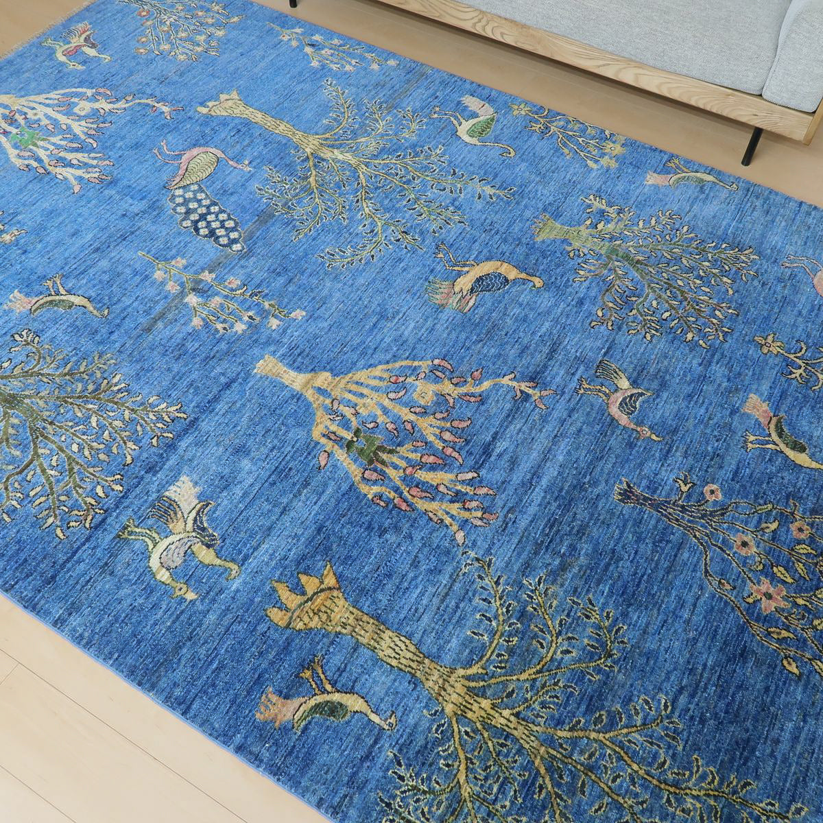 高級手織りプレミアムギャッベ,アフガン,290×202cm｜ブルーベース