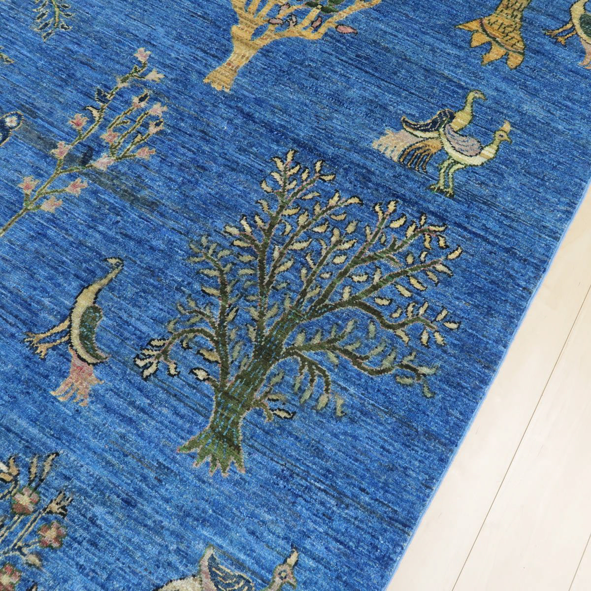 高級手織りプレミアムギャッベ,アフガン,290×202cm｜ブルーベース