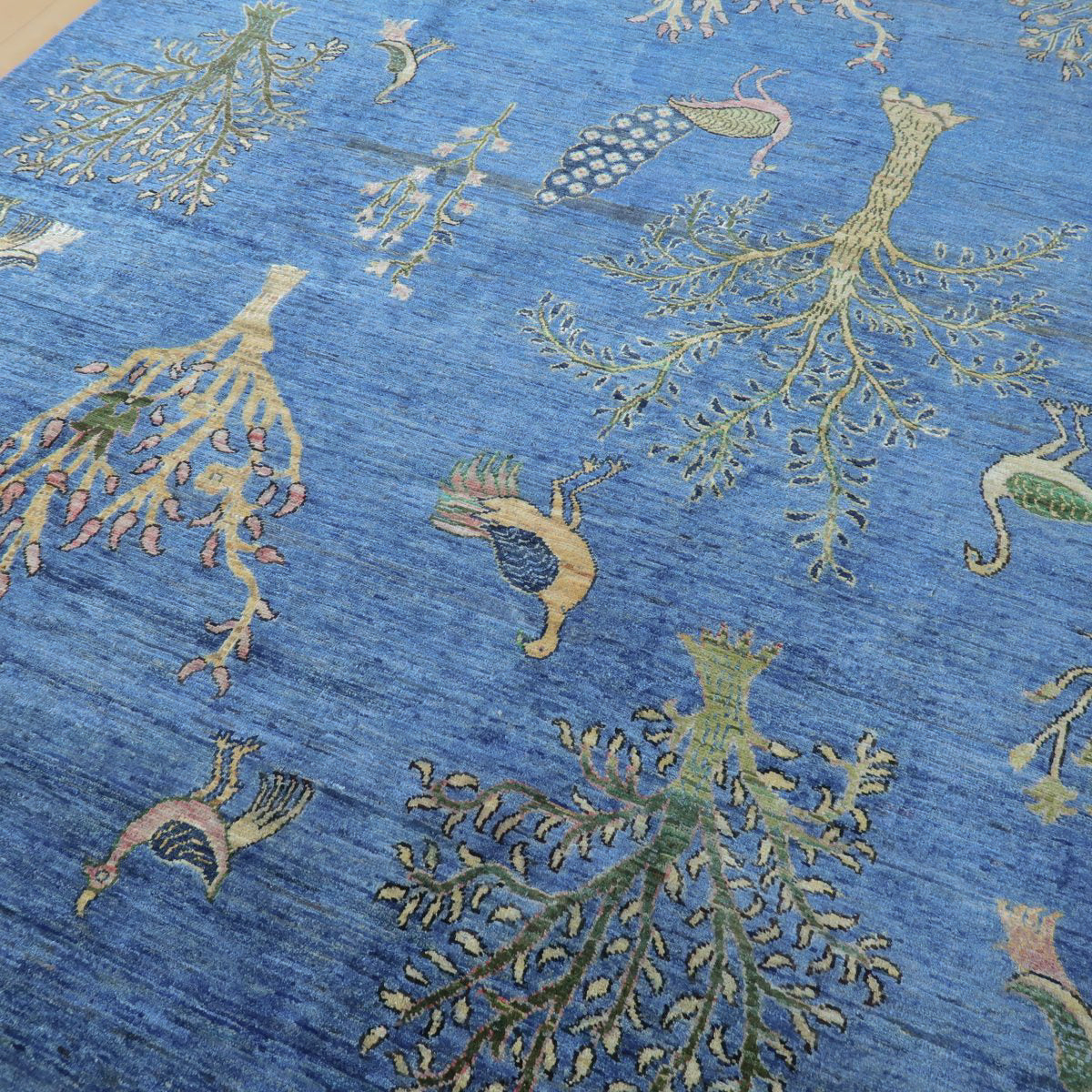 高級手織りプレミアムギャッベ,アフガン,290×202cm｜ブルーベース