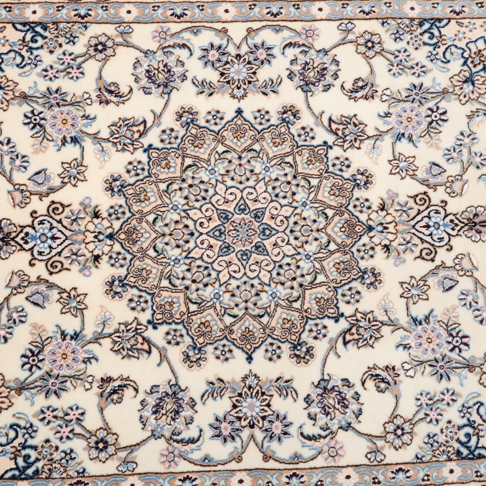 ペルシャ絨毯 ナイン産 9ラ（La）メダリオン柄 203×131cm(FL-13280