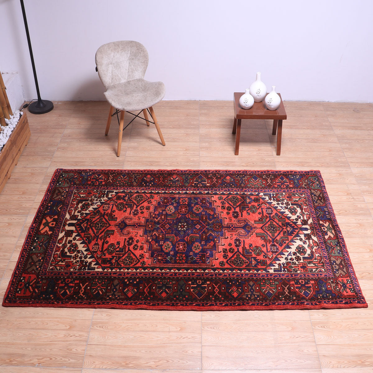 Summer SALE ペルシャ絨毯　ギャッベ　新品 85x57 cm ペルシャ絨毯シラーズ産ギャッベ毛100％ 60×85cm商品番号87920