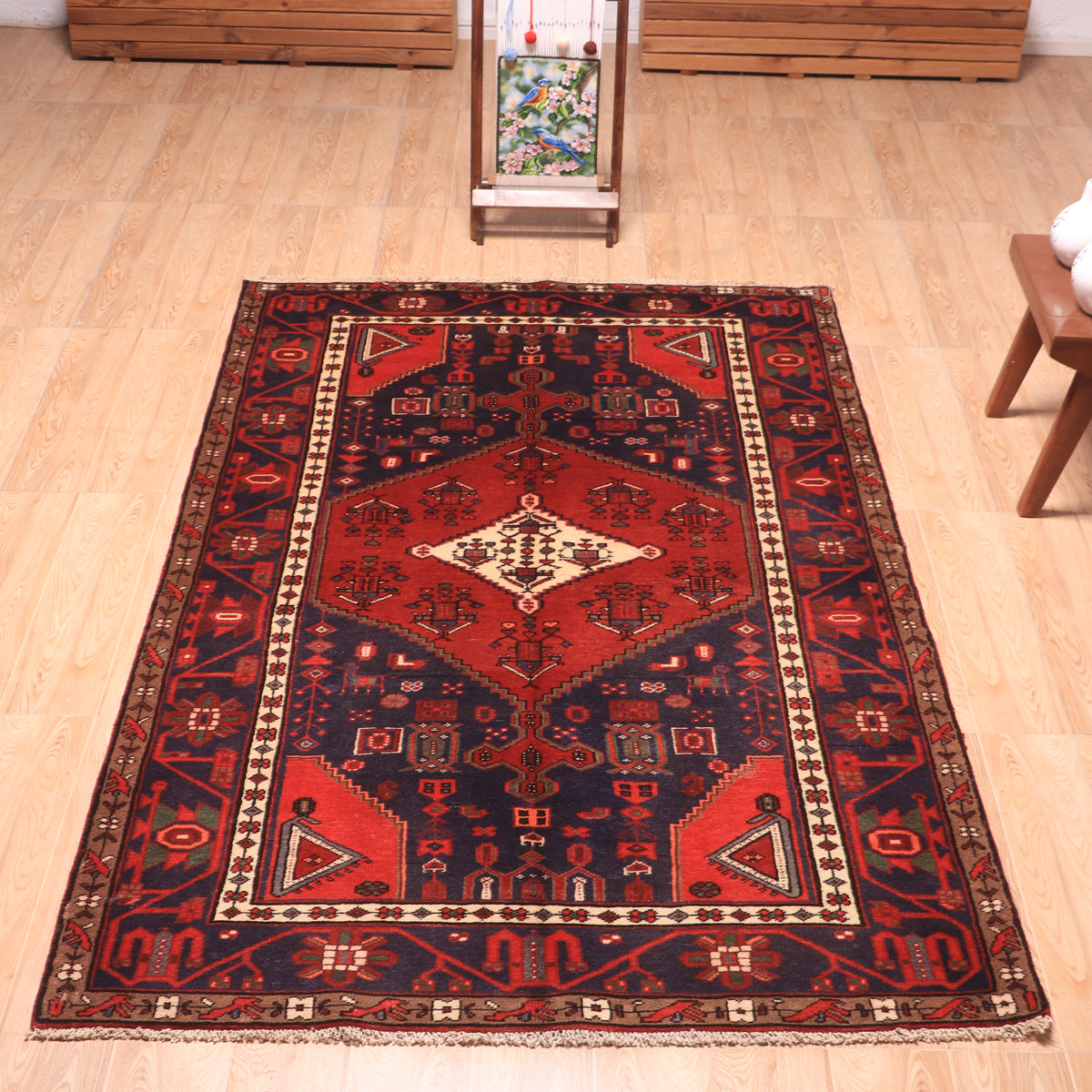 お年玉SALE　大判 376×253cm　ペルシャ絨毯　手織　イラン産 ペルシャ絨毯 (ハマダン) 214×130cm（FL-70160） \u2013 ギャッベ＆ペルシャ