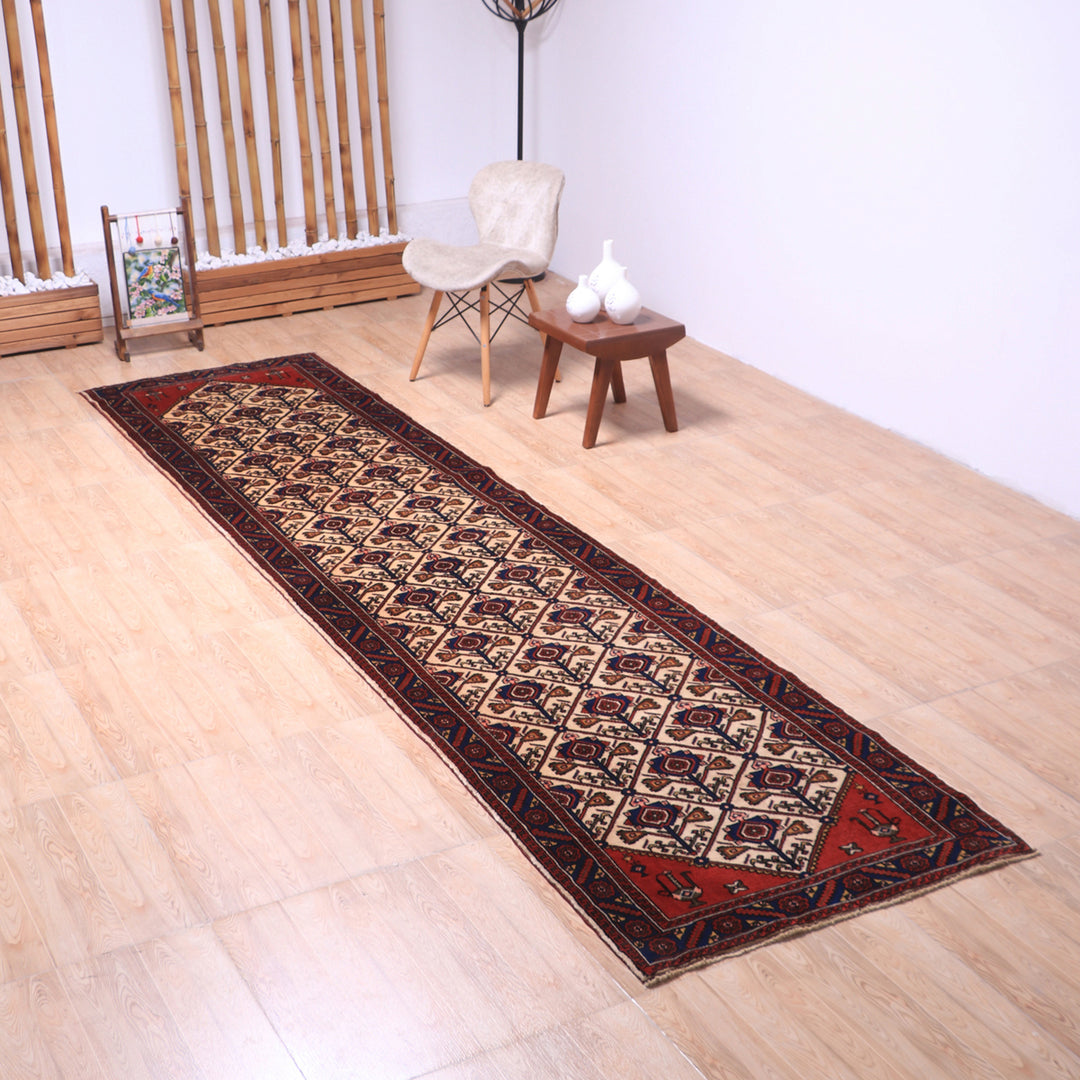 ペルシャ絨毯（イラン産）コリアイ　392×94cm（FL-70155）