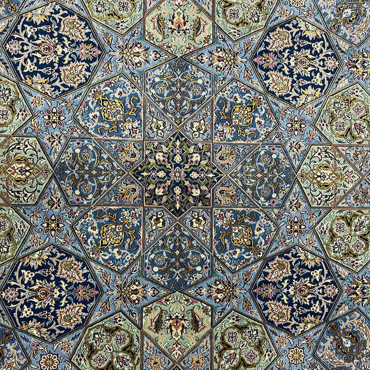 最高級ペルシャ絨毯（ナイン産）ハビビアン工房　208×206cm（FL-70375）