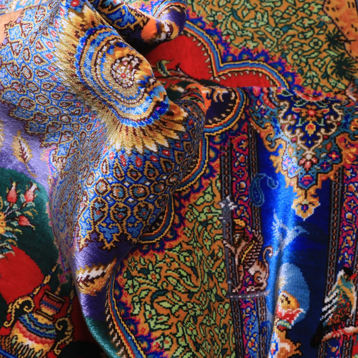 高級ペルシャ絨毯 (ジャムシーディー工房) 96×59cm（FN-70281