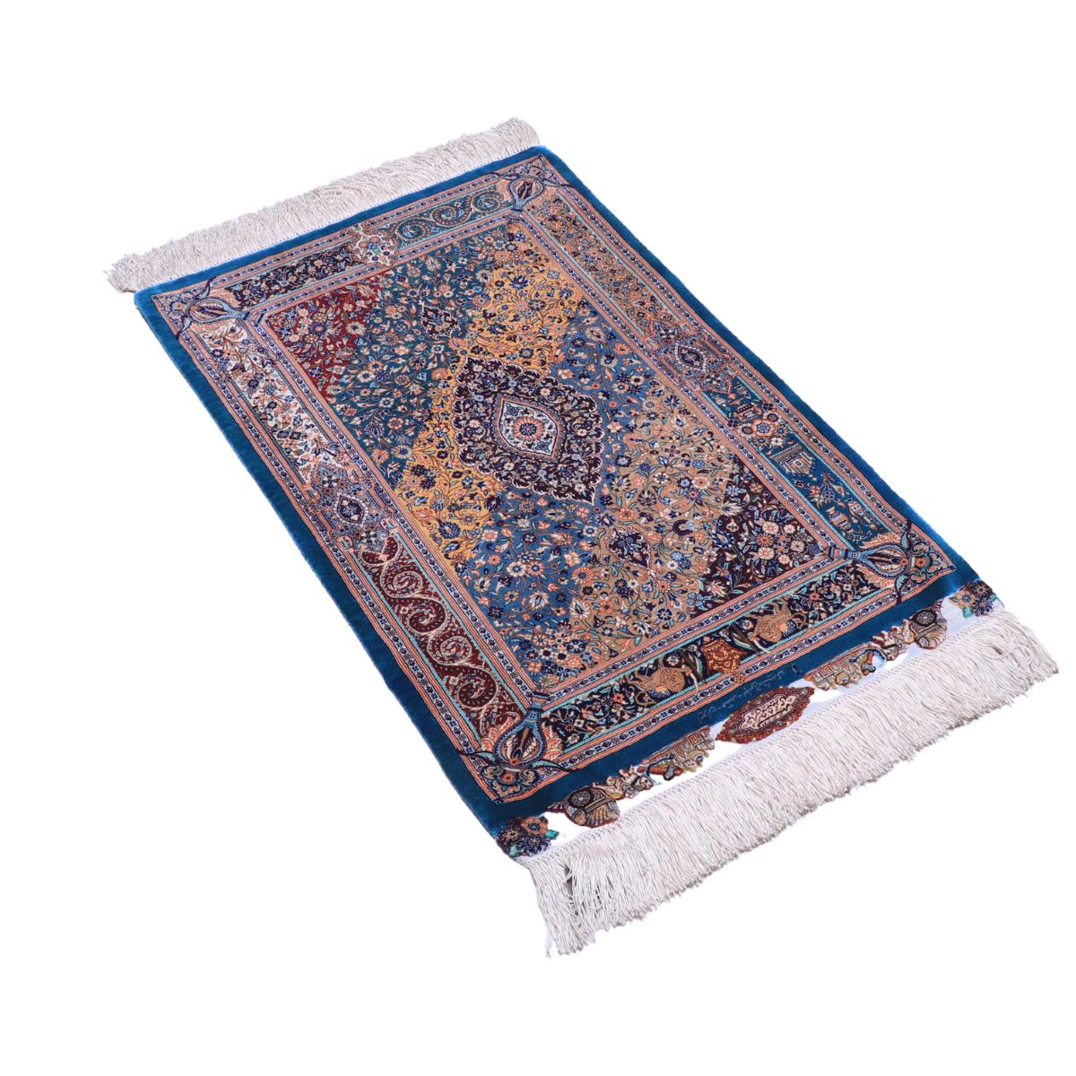 高級ペルシャ絨毯 (ジャムシーディー工房) 92×59cm（FN-70284