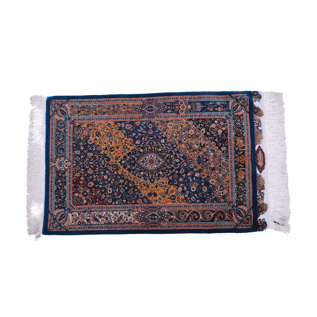 高級ペルシャ絨毯 (ジャムシーディー工房) 92×59cm（FN-70284