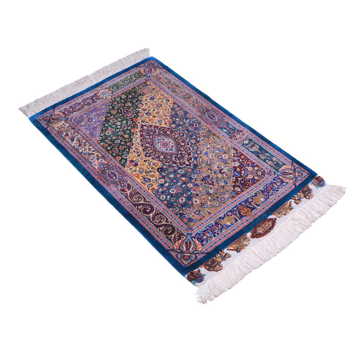 高級ペルシャ絨毯 (ジャムシーディー工房) 93×58cm（FN-70285