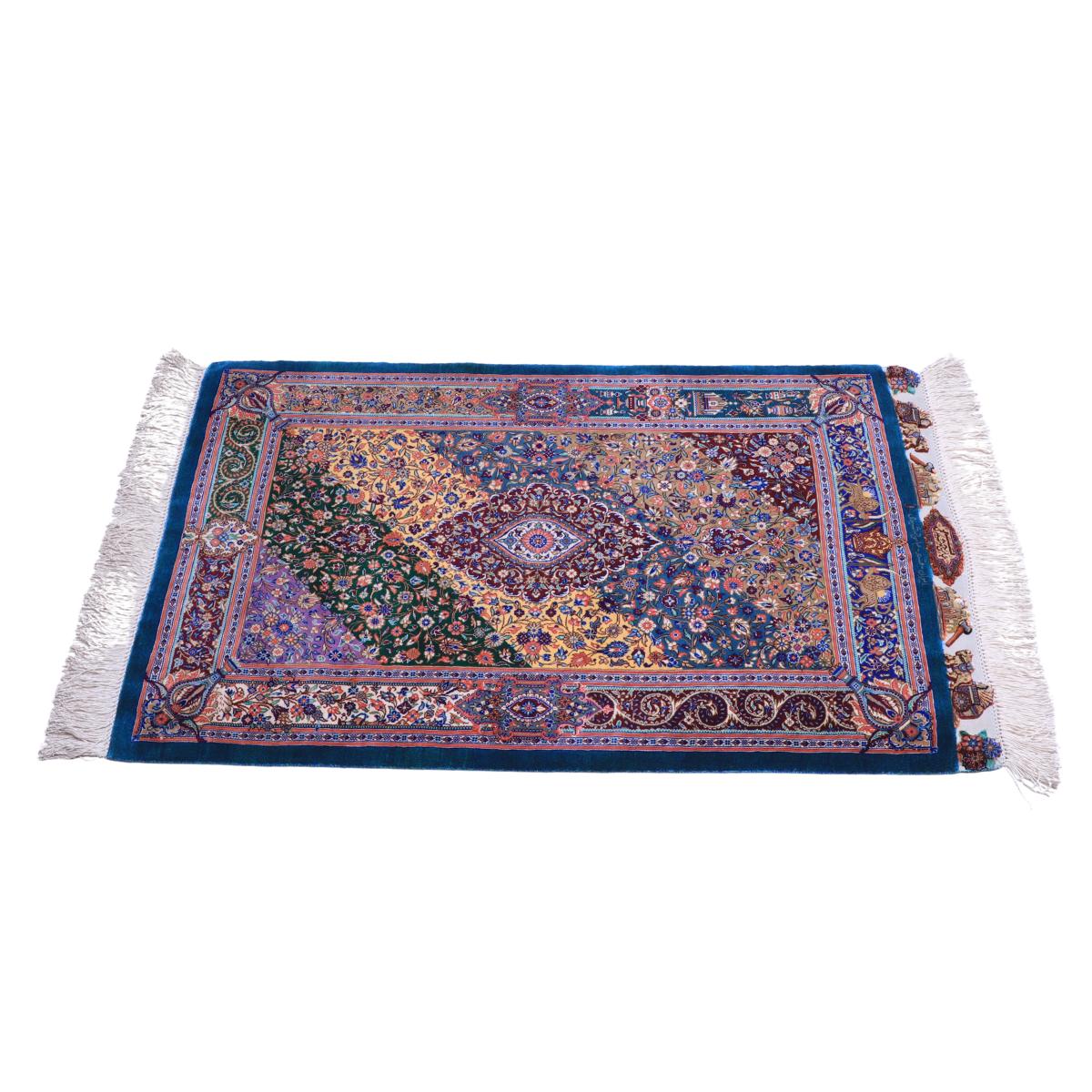 高級ペルシャ絨毯 (ジャムシーディー工房) 93×58cm（FN-70285