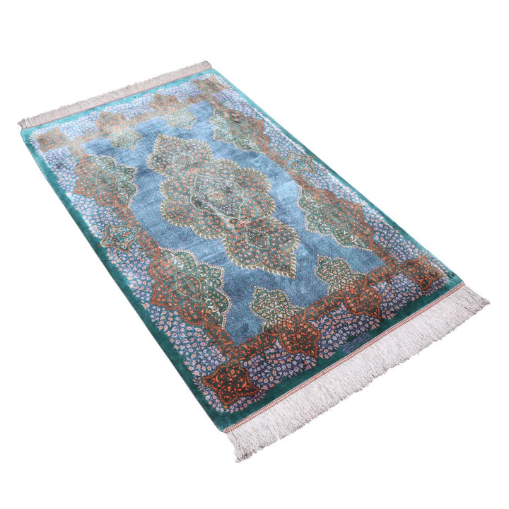 高級ペルシャ絨毯（シルク100％）モスタファザーデ工房　135×82cm（FN-70299）
