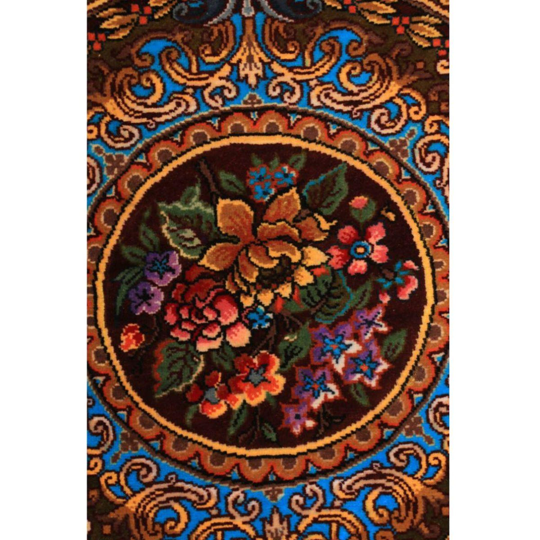 高級ペルシャ絨毯（シルク100％）サマディー工房　180番　122×46cm（FN-70317）