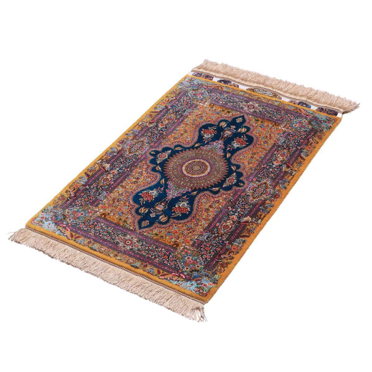 高級ペルシャ絨毯 (ジャムシーディー工房) 90×57cm（FN-70320