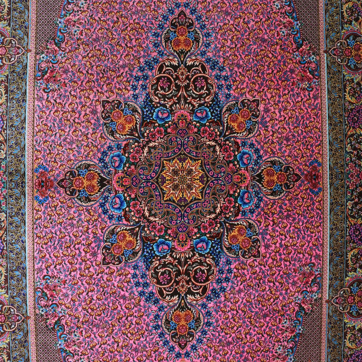 高級ペルシャ絨毯（シルク100％）クム　205×134cm（FN-70335）