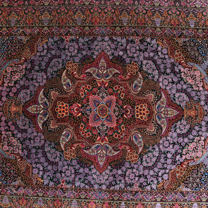 高級ペルシャ絨毯（シルク100％）ヌーリ工房　192×138cm（FN-70340）