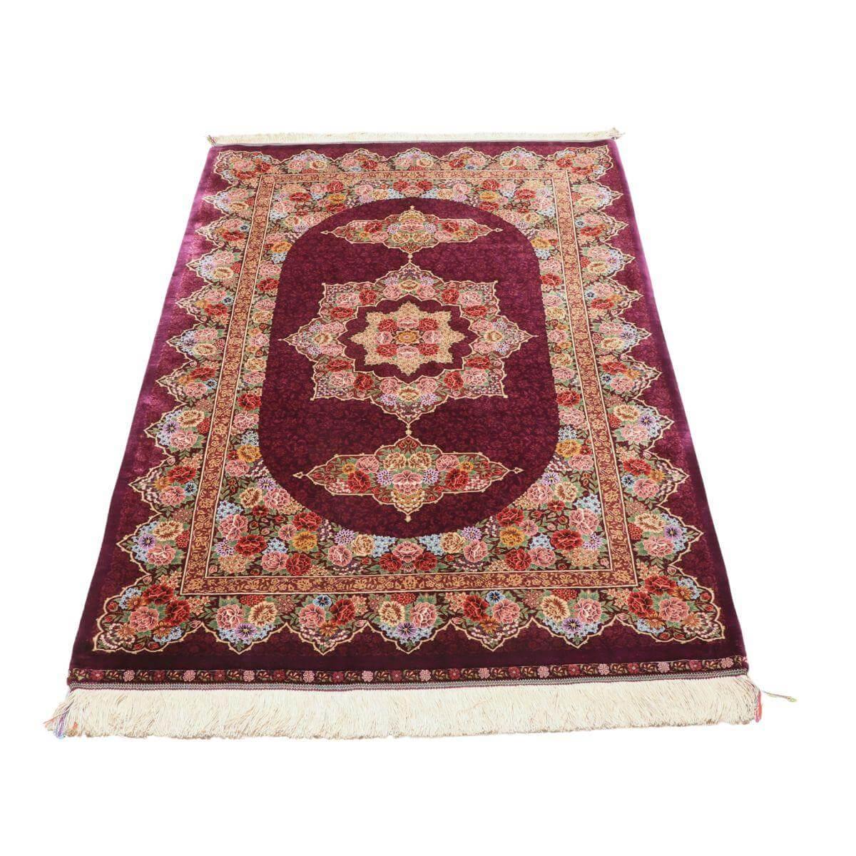 手織りペルシャ絨毯　新品　コルクシルク　タブリーズ産　50raj 153×102 高級ペルシャ絨毯 (ヌーリ工房) 151×101cm（FN-70352