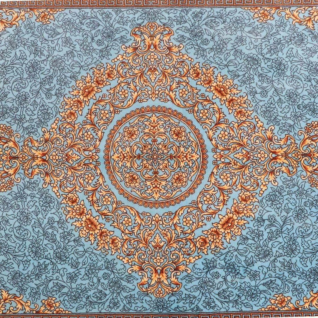 高級ペルシャ絨毯（シルク100％）ヌーリ工房　158×102cm（FN-70356）