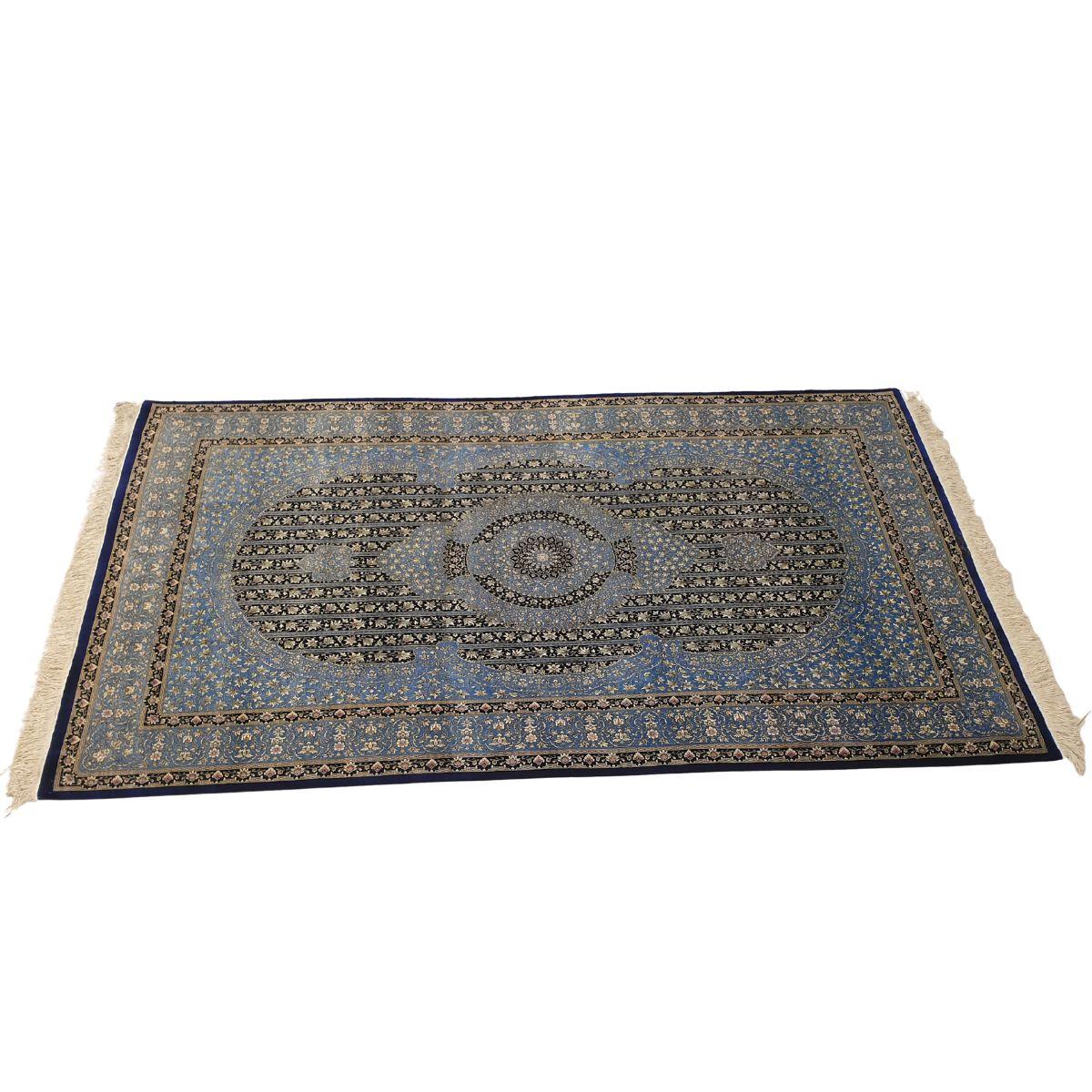 ペルシャ絨毯　シルク100% 美品　ラグ シルクペルシャ絨毯(100x150) 高密度シルクペルシャ絨毯｜クム