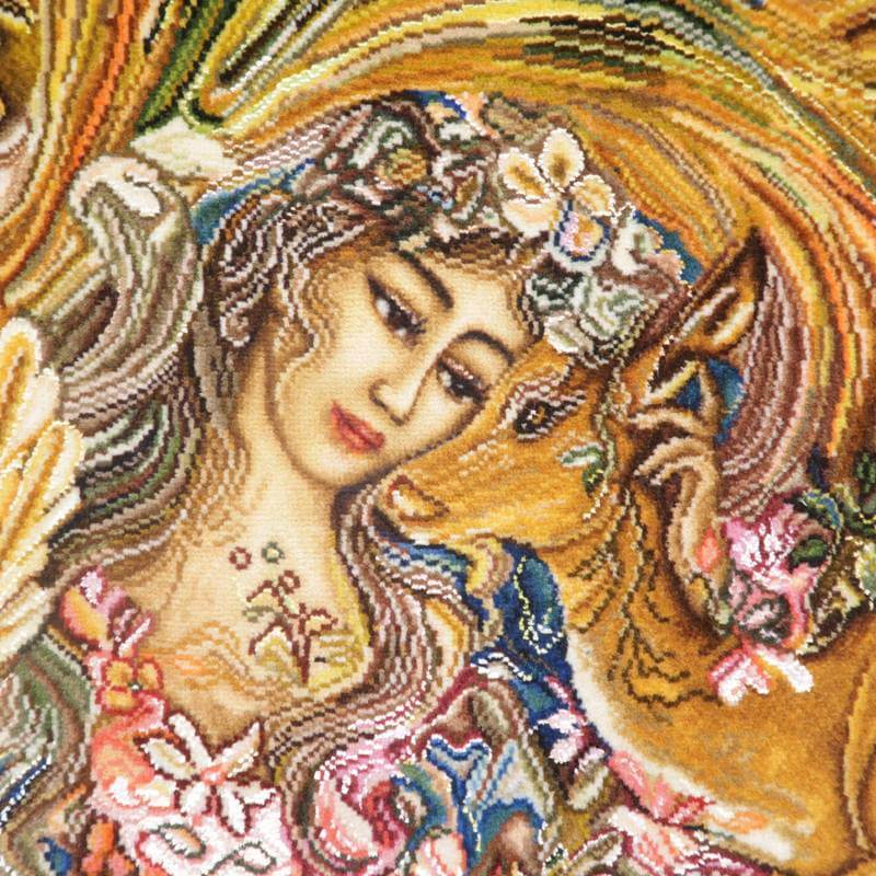 手織りペルシャ 絵画絨毯(タブロー) ペルシャ絨毯タブリーズ絵画 125×98cm（FP-7） – ギャッベ