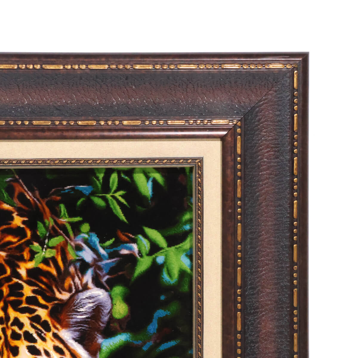 ペルシャ絨毯　プラークアート　風景画　装飾フレーム付き　専用箱あり ペルシャ絨毯 タブリーズ産 絵画絨毯 107×87cm（FP-70255