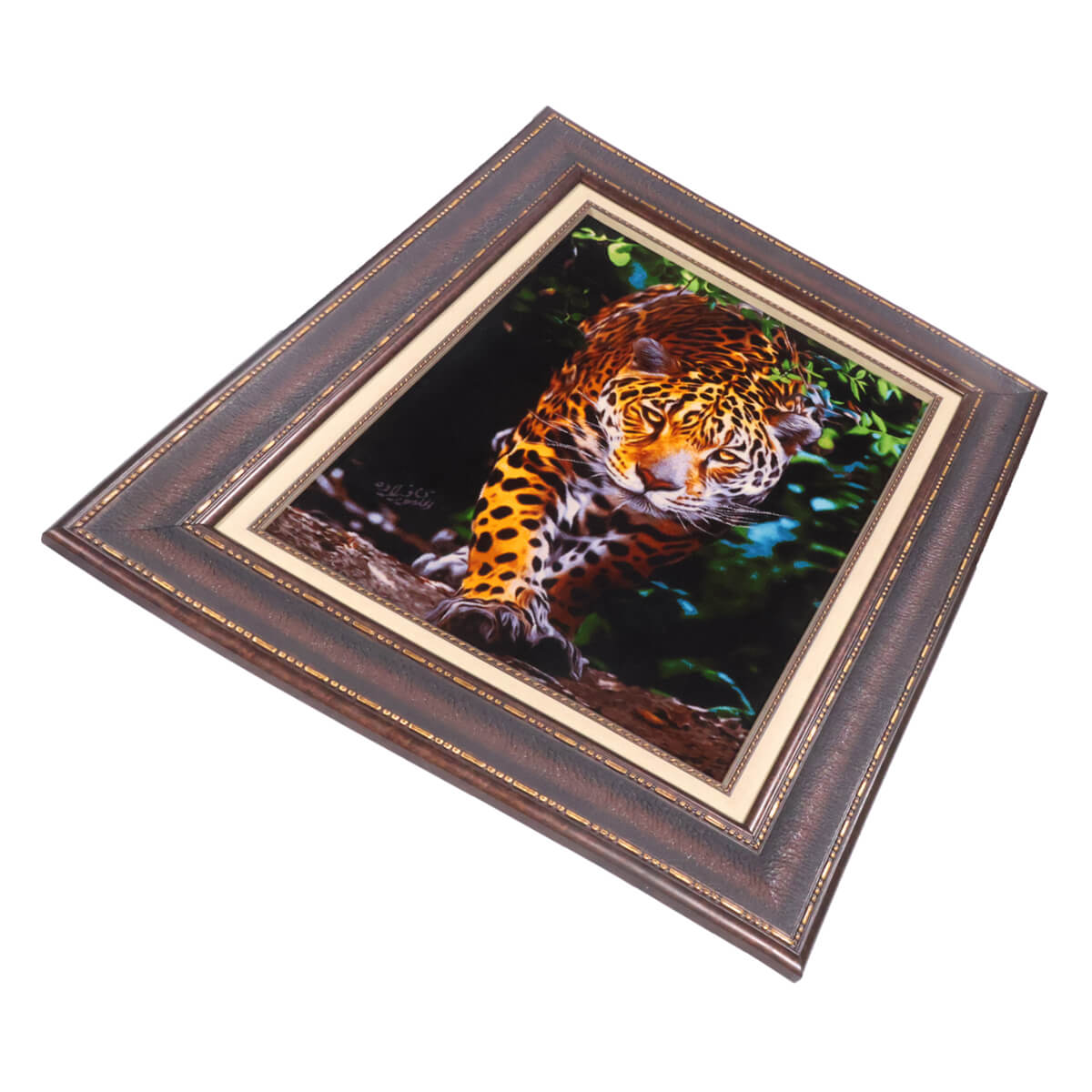 ペルシャ絨毯　プラークアート　風景画　装飾フレーム付き　専用箱あり ペルシャ絨毯 タブリーズ産 絵画絨毯 107×87cm（FP-70255