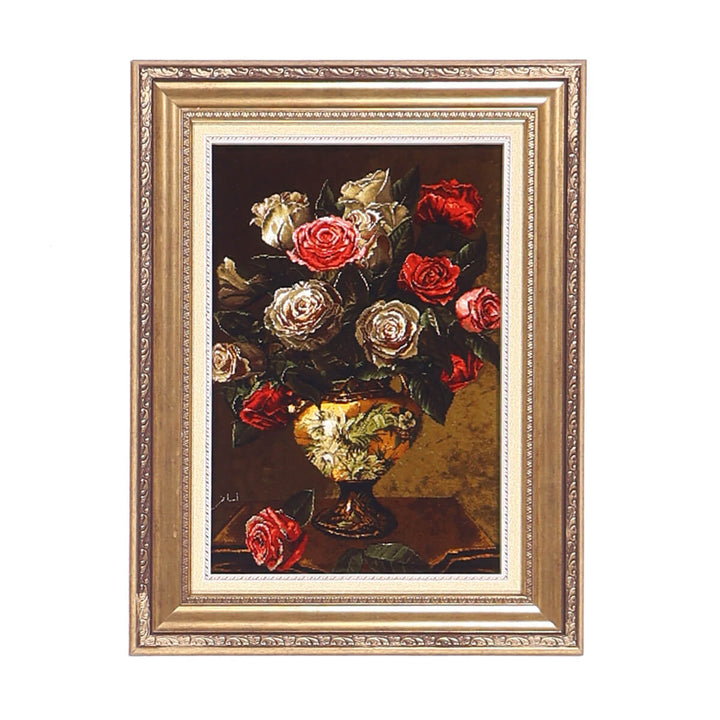 ペルシャ絨毯　タブリーズ産　絵画絨毯　80×61cm（FP-70257）