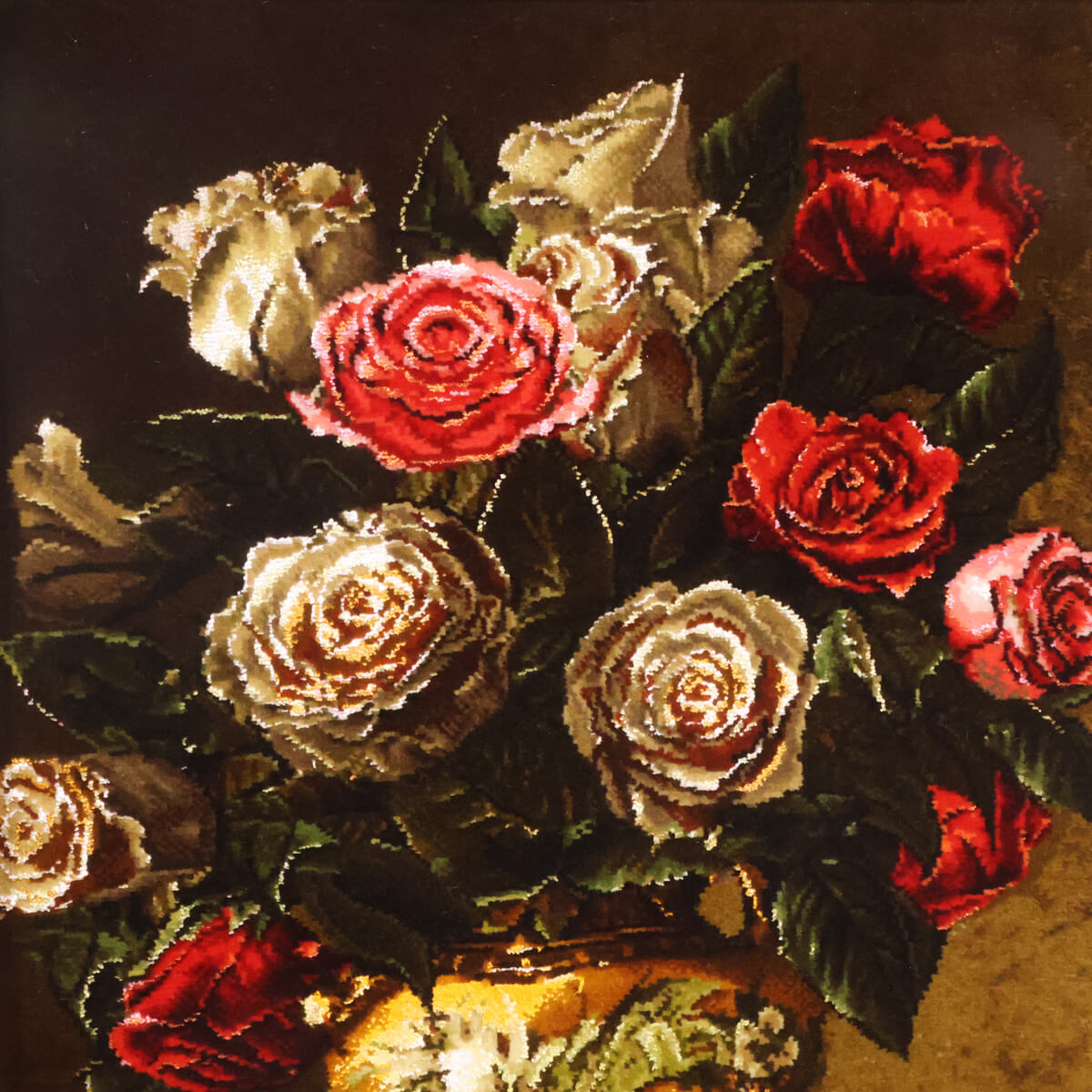 ペルシャ絨毯絵画　装飾フレーム付き　タブリーズ ペルシャ絨毯 タブリーズ産 絵画絨毯 80×61cm（FP-70257） – ギャッベ