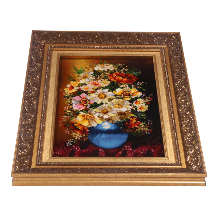 ペルシャ絨毯　タブリーズ産　絵画絨毯　70×53cm（FP-70262）