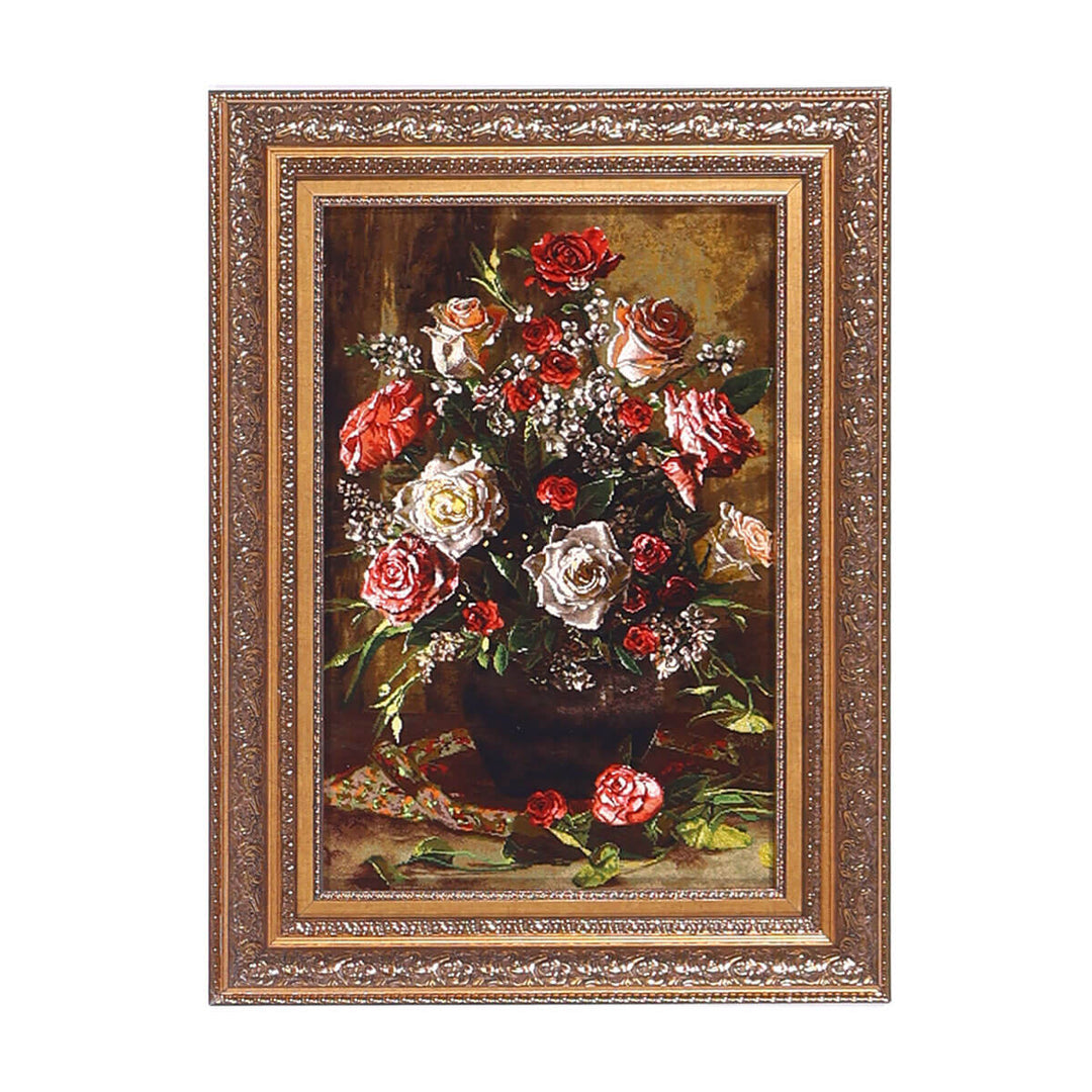 ペルシャ絨毯　タブリーズ産　絵画絨毯　91×68cm（FP-70264）