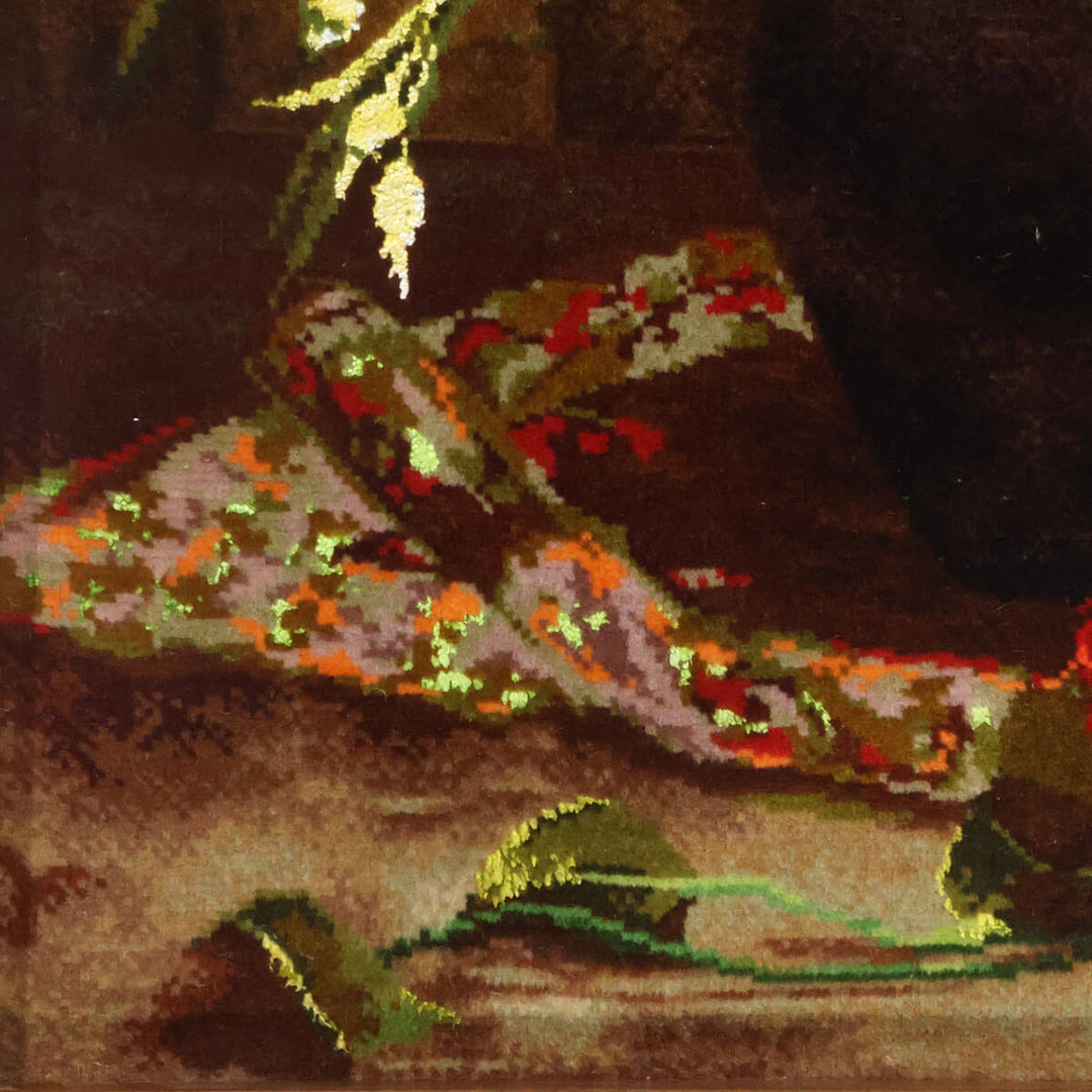 ペルシャ絨毯　タブリーズ産　絵画絨毯　91×68cm（FP-70264）