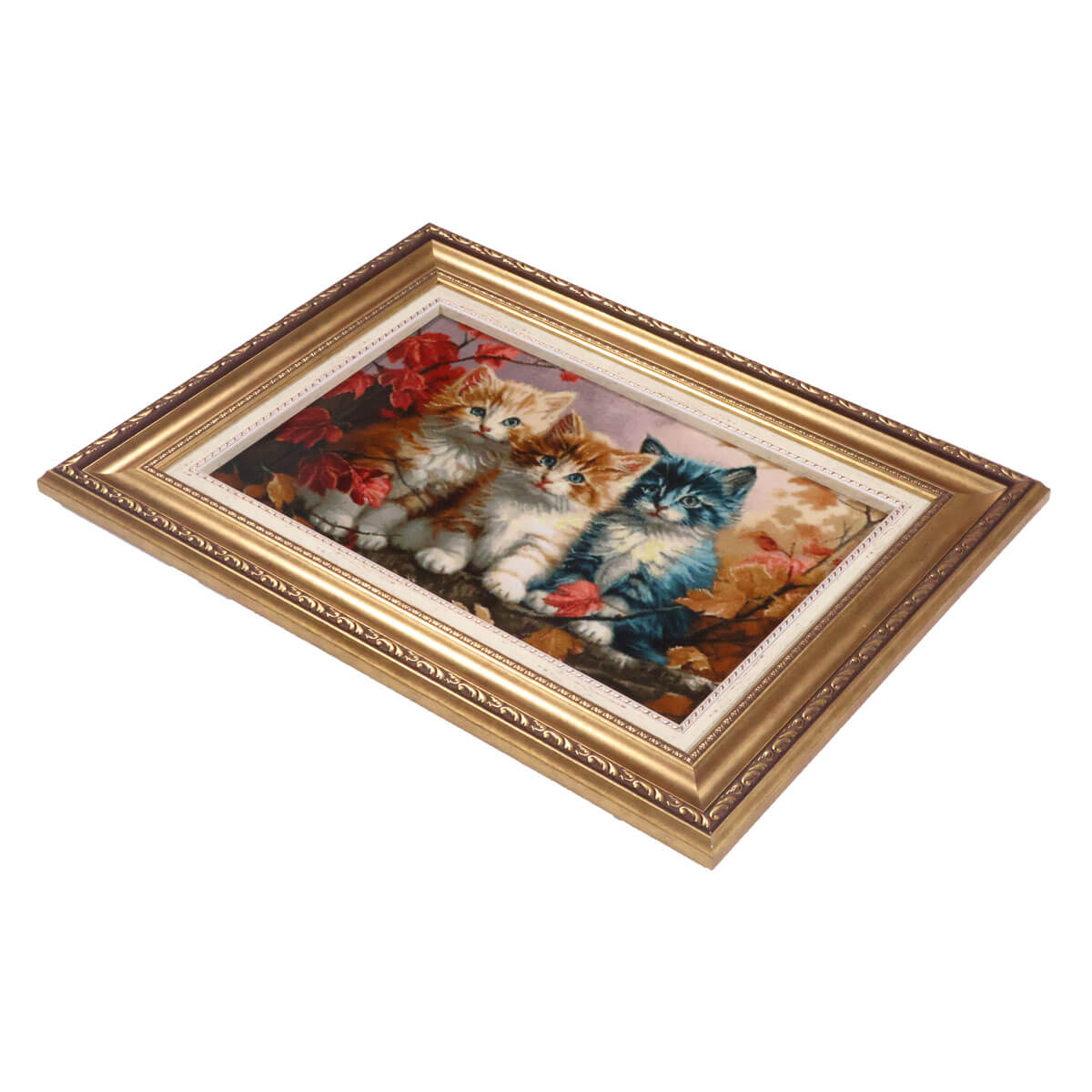 ペルシャ絨毯 タブリーズ産 絵画絨毯 80×59cm（FP-70266
