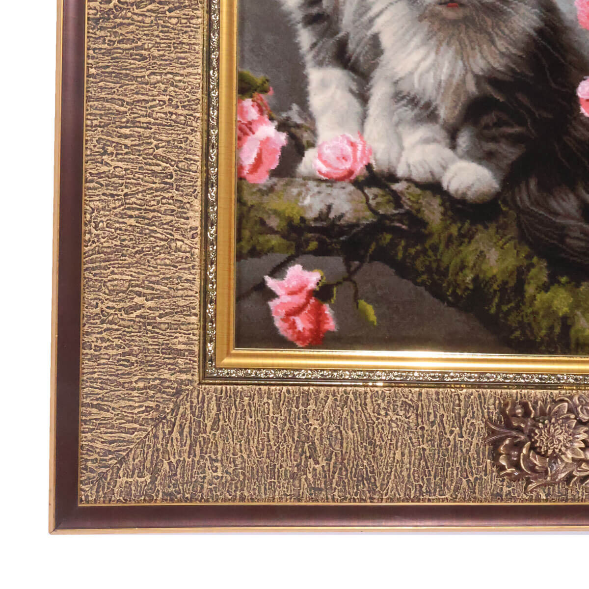 ペルシャ絨毯 タブリーズ産 絵画絨毯 89×67cm（FP-70267