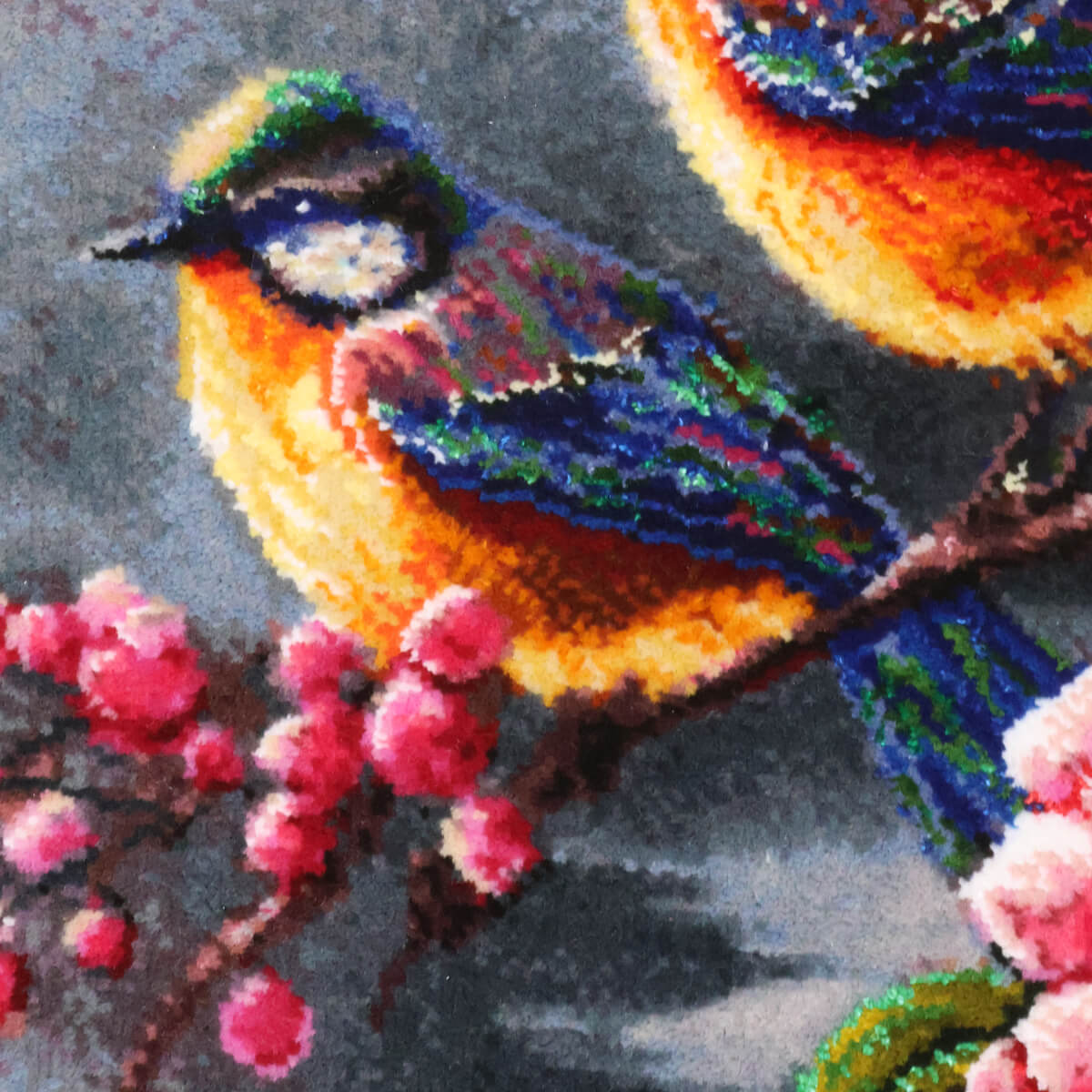 手織りペルシャ絨毯　タブリーズ産絨毯絵画　ウール&シルク ペルシャ絨毯 タブリーズ産 絵画絨毯 77×60cm（FP-70271