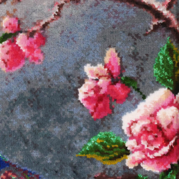 ペルシャ絨毯　タブリーズ産　絵画絨毯　77×60cm（FP-70271）
