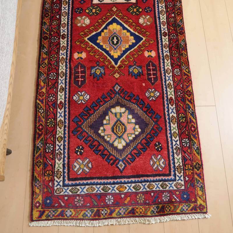 ビンテージ トライバルラグ／ハマダン 1980年代／233×78cm（FR-10335