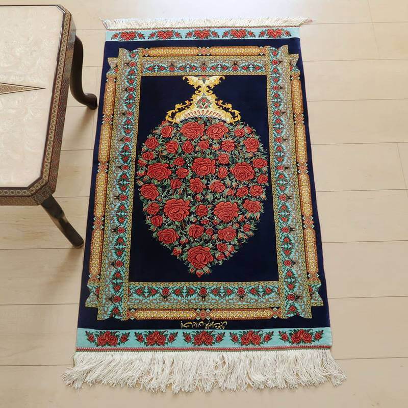 最高級۰ペルシャ絨毯・シルク｜クム仕上げ｜102×149cm｜約225万ノット｜ ペルシャ絨毯【シルク】クム | ペルシャ絨毯専門店 フルーリア東京