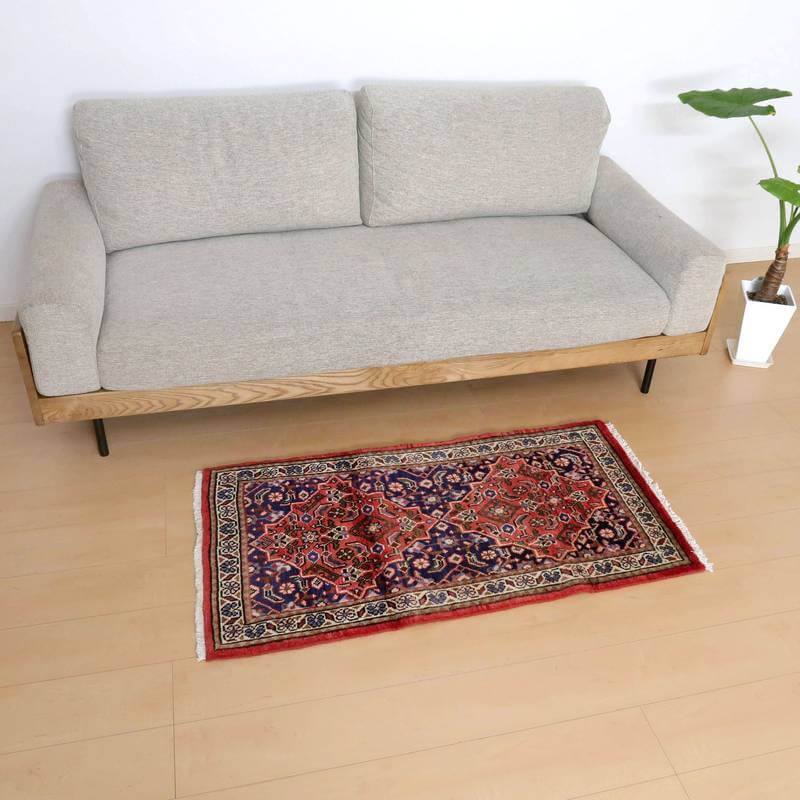 136x202cmじゅうたん(942）玄関・ペルシャ・クム・ギャッベ・ラグ