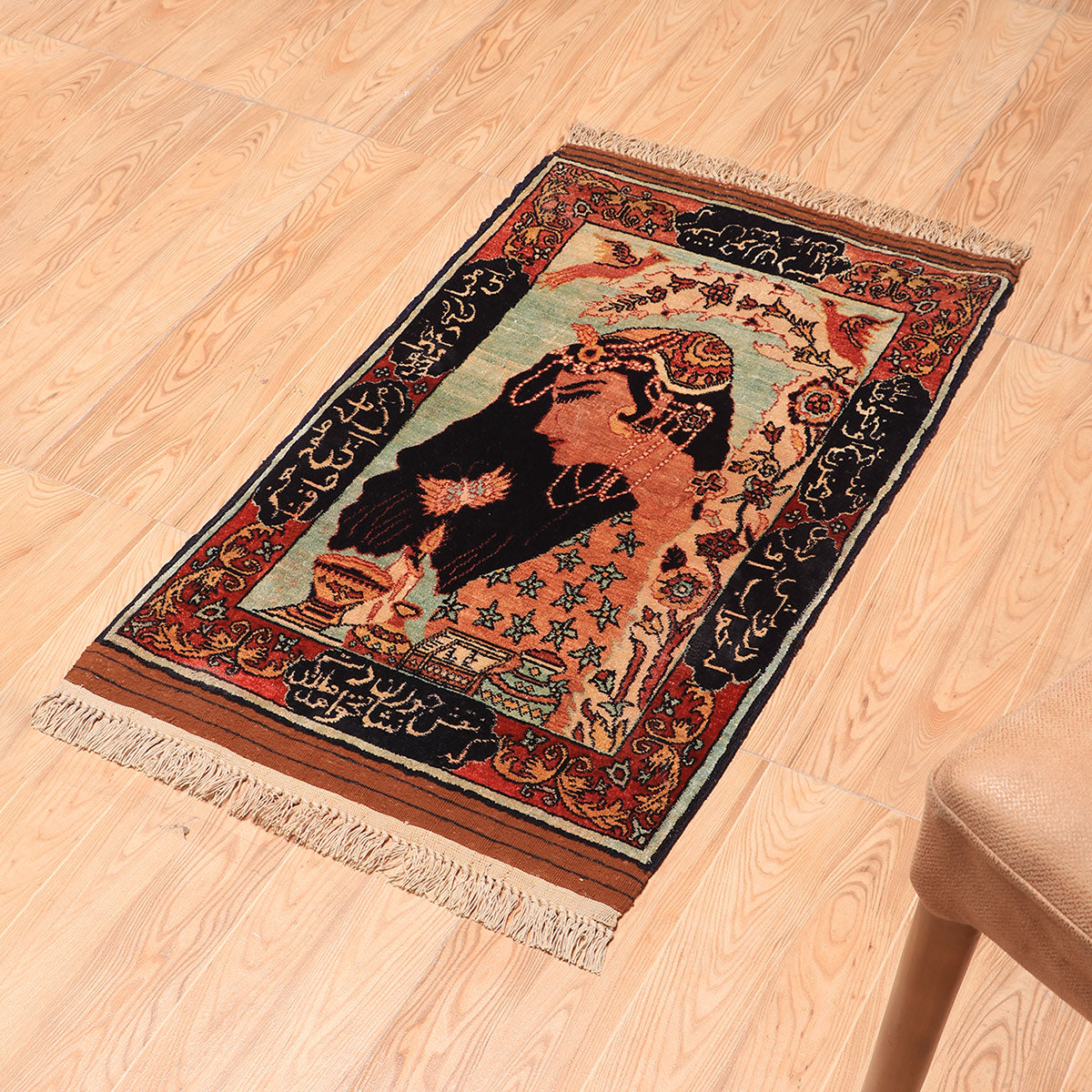 ぺルシャのキャベ　ストライプデザインの約２畳 手織り絨毯専門店（ペルシャ絨毯 ギャッベ 緞通）｜じゅうたん