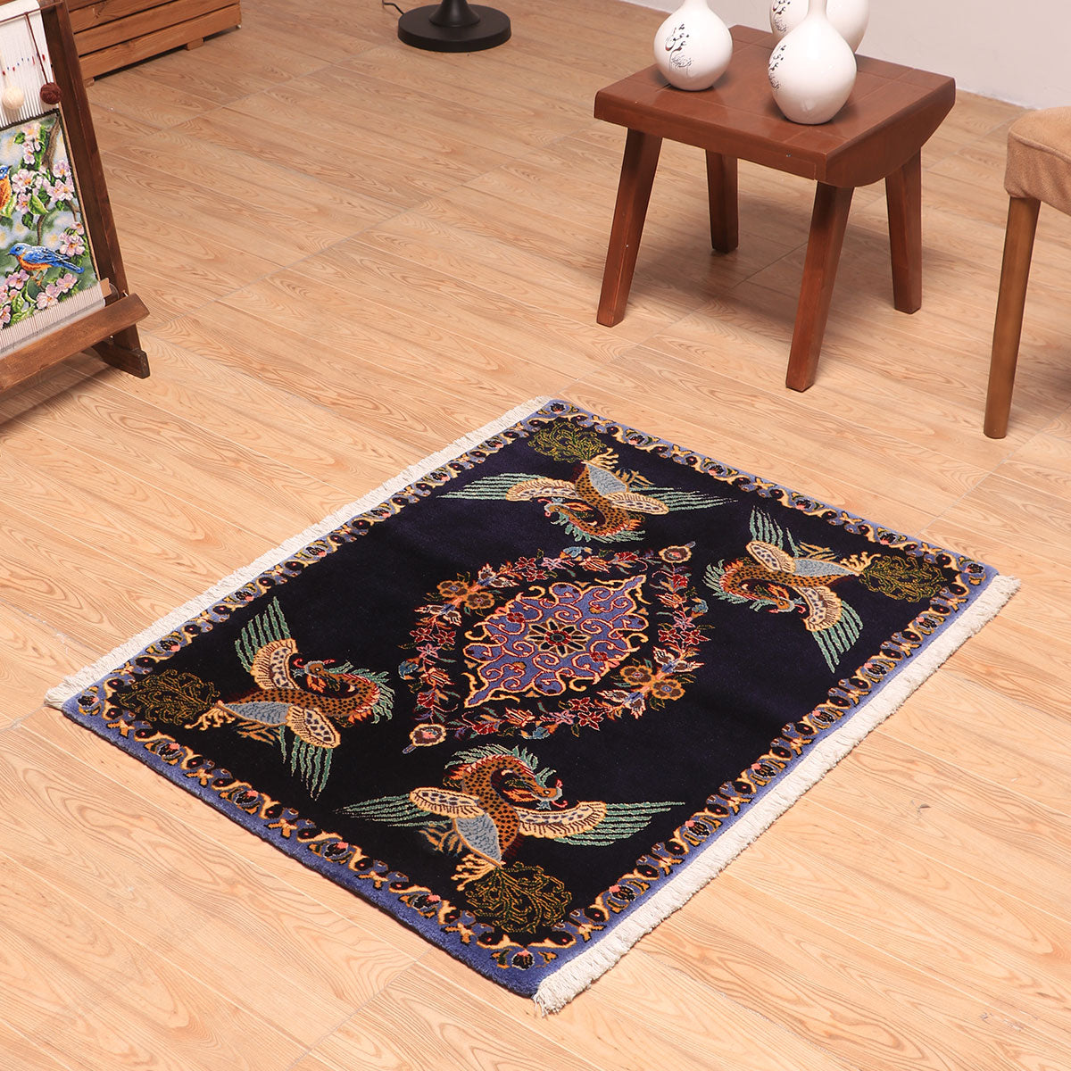 ペルシャ絨毯 (カーシャーン) 94×73cm（FS-70016） – ギャッベ