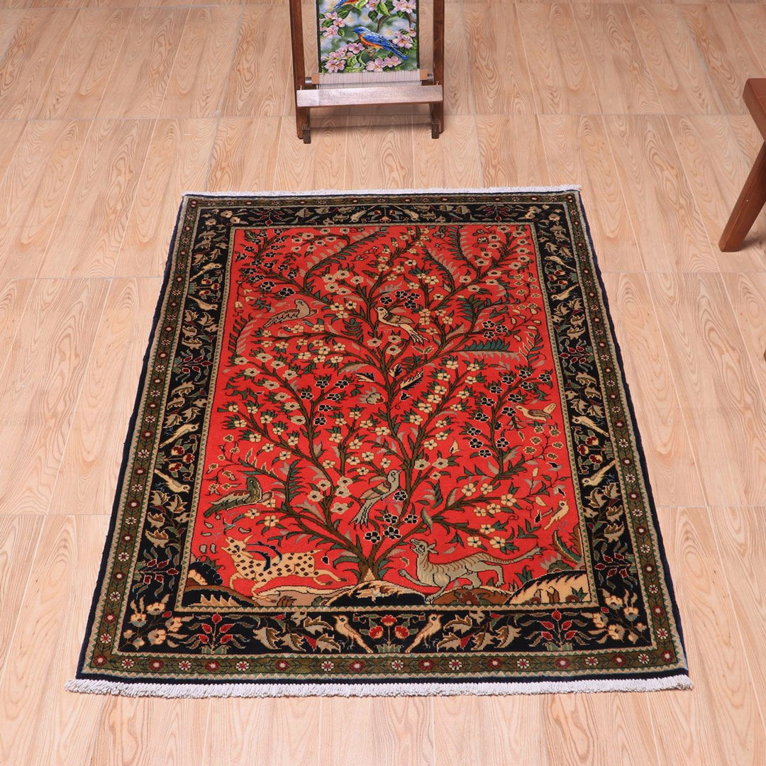 ペルシャ絨毯（イラン産）クム　116×86cm（FS-70026）