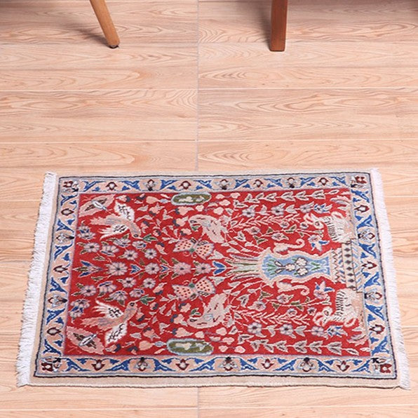 ペルシャ絨毯（イラン産）ナイン　56×47cm（FS-70042）