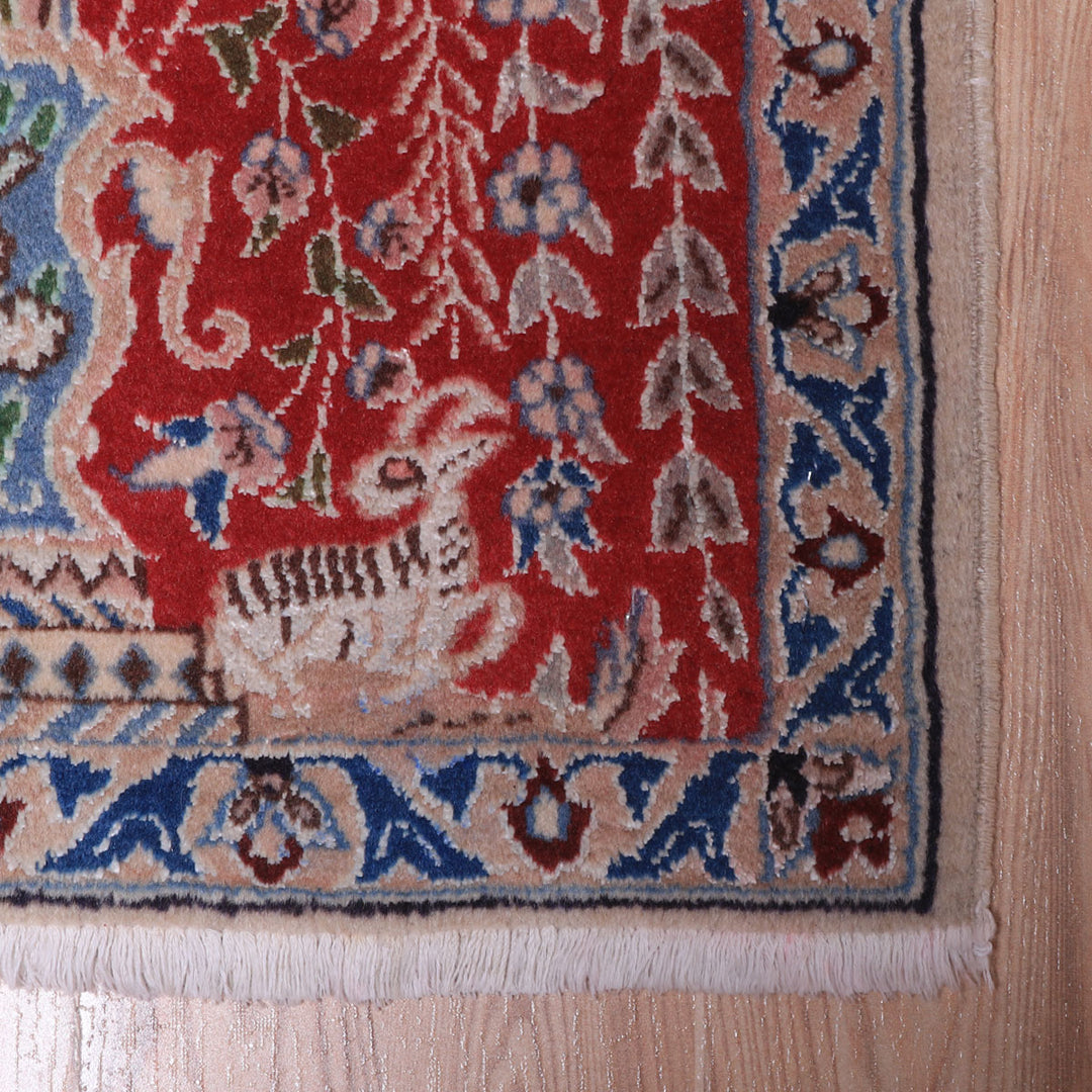 ペルシャ絨毯（イラン産）ナイン　56×47cm（FS-70042）