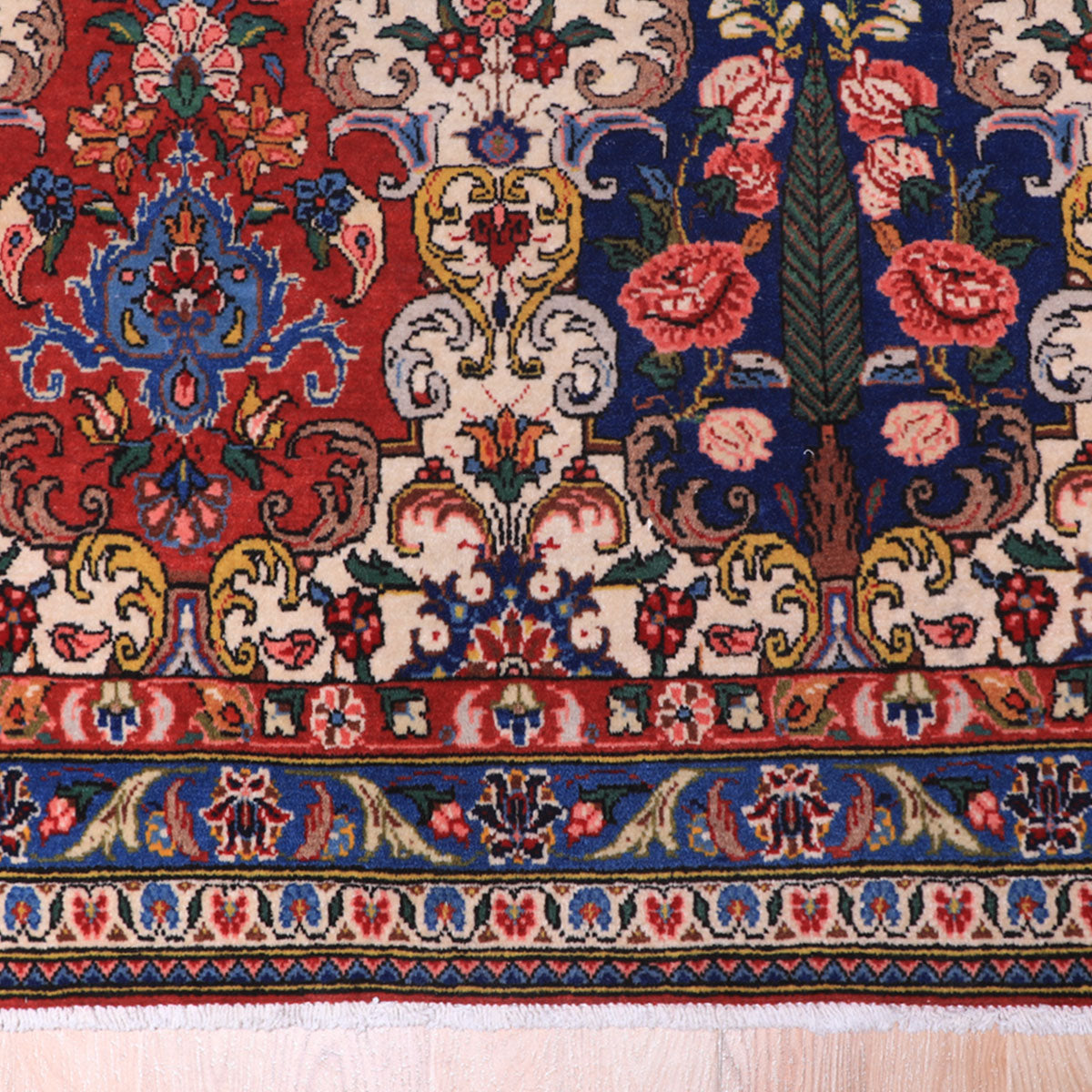 ペルシャ絨毯 (イスファハンアンティーク) 94×81cm（FS-70051