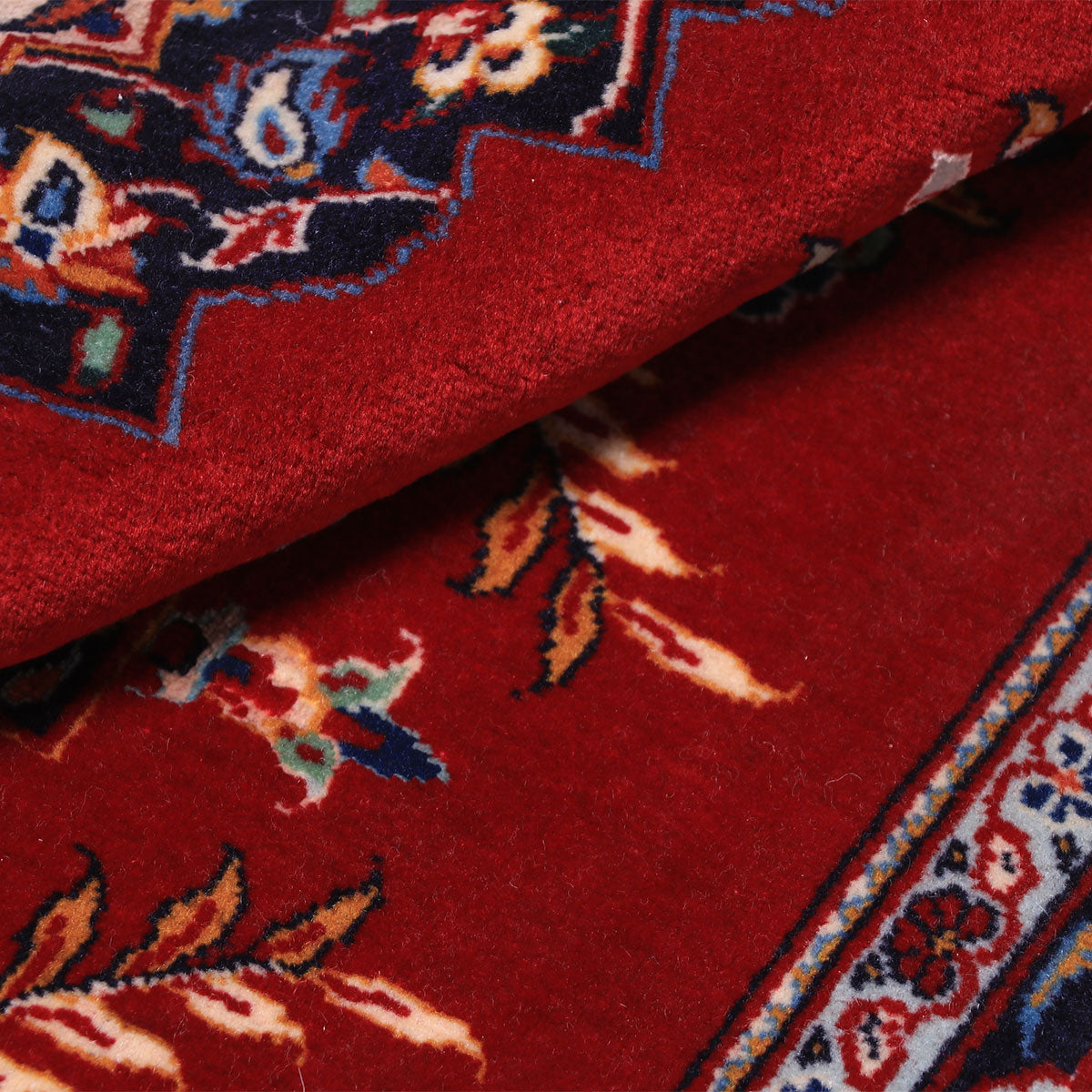 ペルシャ絨毯　本物　カーシャーン　カシャーン　赤　絨毯　ラグ　手織り　新品 ペルシャ絨毯カシャーン産 レッド 赤 ワインレッド 217×138cm 5大産地