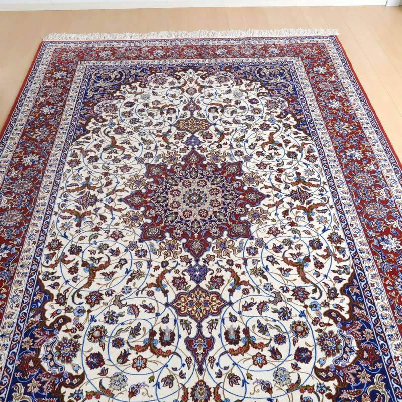 高級ペルシャ絨毯イスファハン産セーラフィアン工房 313×214cm