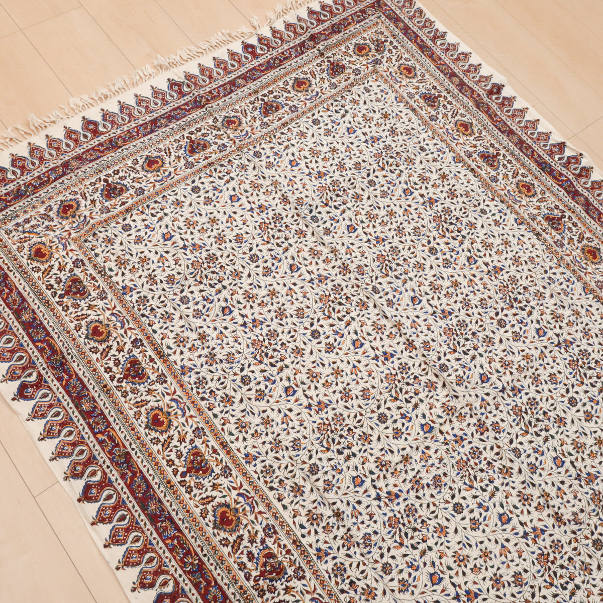 ペルシャ更紗・ガラムカール​ (イラン手染布) 200×135cm（GC-12612