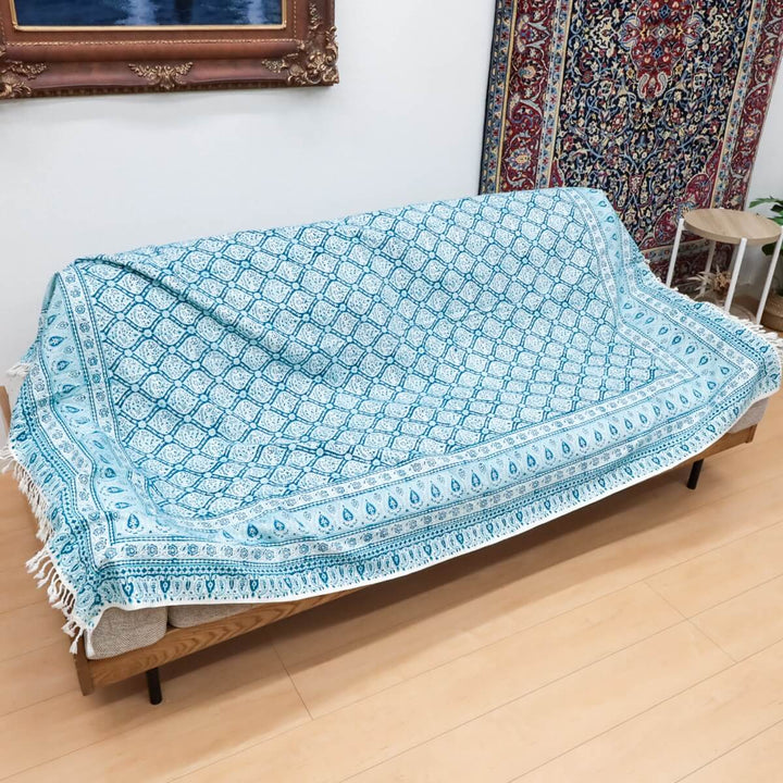 ペルシャ更紗 ガラムカール 200x130cm ネオモダンカラー 一点もの マルチクロス（テーブル／ソファ対応）