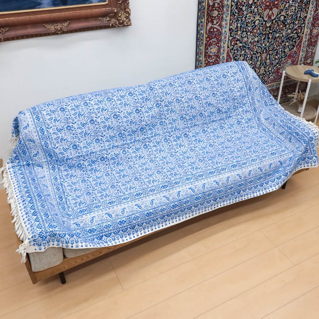 ペルシャ更紗 ガラムカール 200x130cm ネオモダンカラー 一点もの マルチクロス（テーブル／ソファ対応）